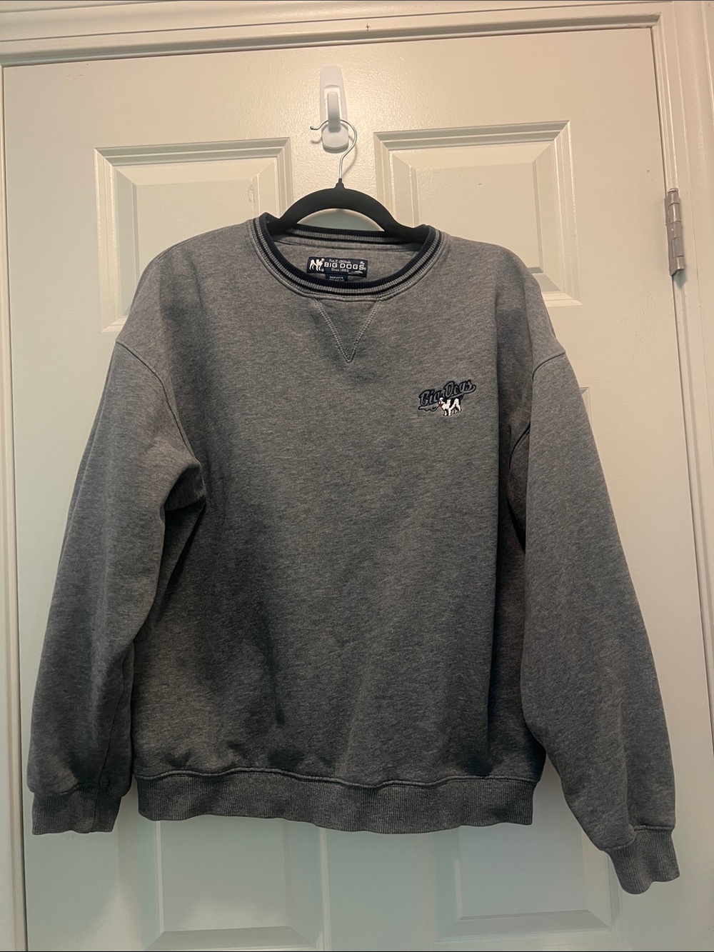 Vintage Big Dogs Charcoal Gray Crewneck Sweatshirt with Embroidered Logo